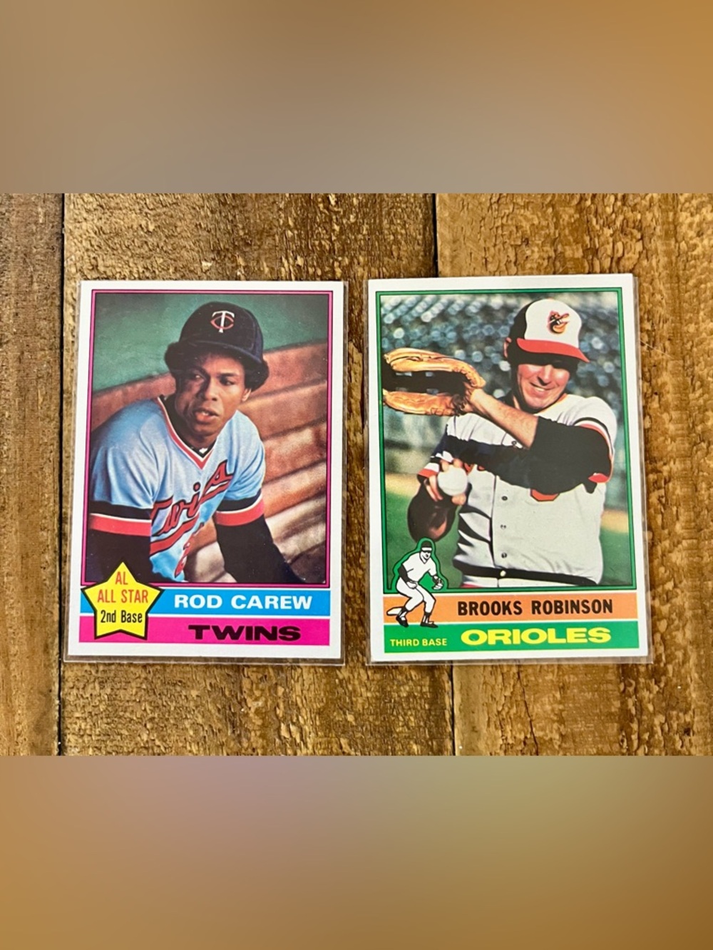 Topps Vintage 1976 Hall of Famers Rod Carew & Brooks Robinson